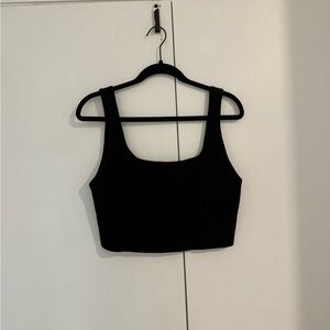 House of Harlow 1960 Black Ribbed Crop Top